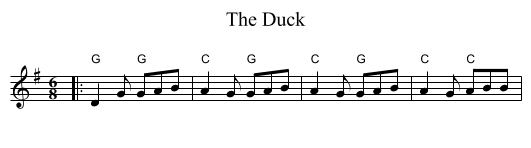 The Duck - staff notation