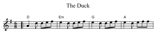 The Duck - staff notation
