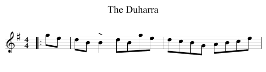 The Duharra - staff notation