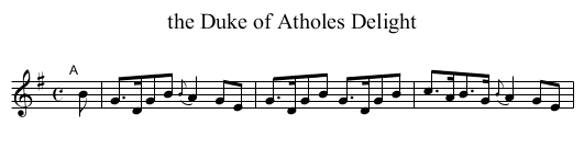 the Duke of Atholes Delight - staff notation