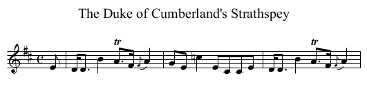 The Duke of Cumberland's Strathspey - staff notation