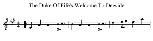 The Duke Of Fife's Welcome To Deeside - staff notation