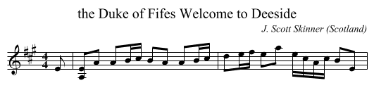 the Duke of Fifes Welcome to Deeside - staff notation