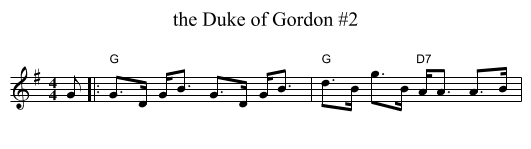 the Duke of Gordon #2 - staff notation