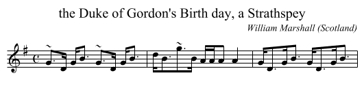 the Duke of Gordon's Birth day, a Strathspey - staff notation