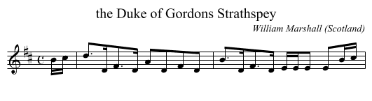 the Duke of Gordons Strathspey - staff notation