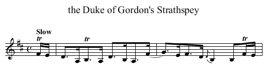 the Duke of Gordon's Strathspey - staff notation