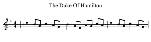 The Duke Of Hamilton - staff notation