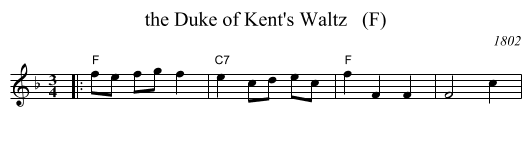 the Duke of Kent's Waltz   (F) - staff notation