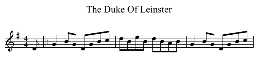 The Duke Of Leinster - staff notation