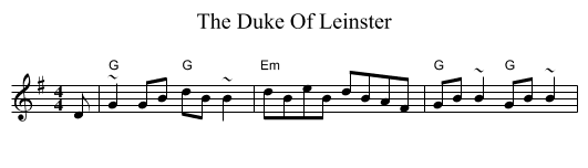 The Duke Of Leinster - staff notation