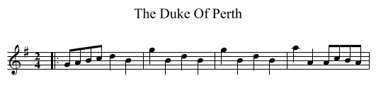 The Duke Of Perth - staff notation