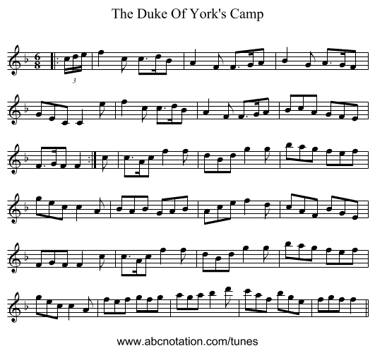 The Duke Of York's Camp - staff notation