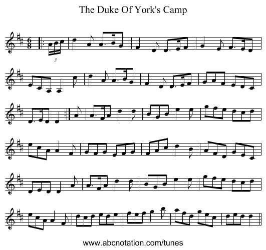 The Duke Of York's Camp - staff notation