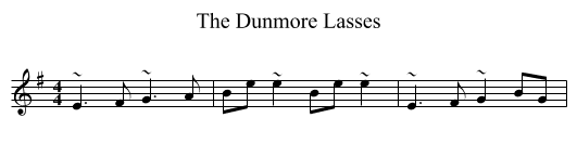 The Dunmore Lasses - staff notation