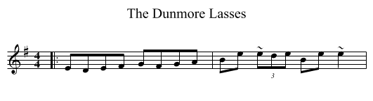 The Dunmore Lasses - staff notation
