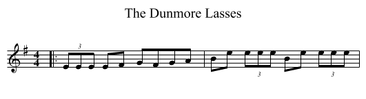 The Dunmore Lasses - staff notation
