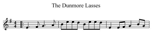 The Dunmore Lasses - staff notation