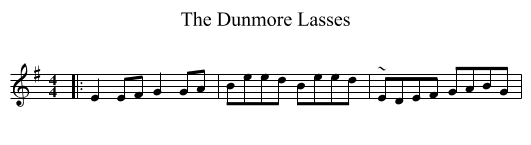 The Dunmore Lasses - staff notation