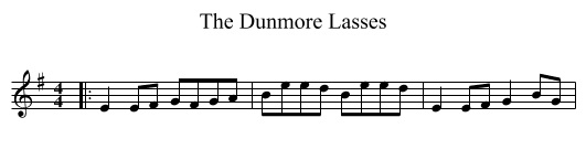 The Dunmore Lasses - staff notation
