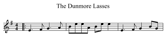 The Dunmore Lasses - staff notation