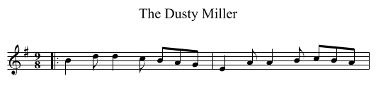 The Dusty Miller - staff notation