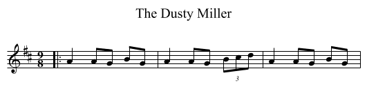 The Dusty Miller - staff notation