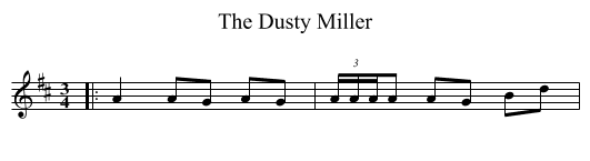 The Dusty Miller - staff notation
