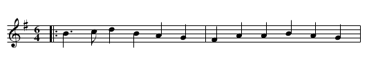 the DUSTY MILLER - staff notation