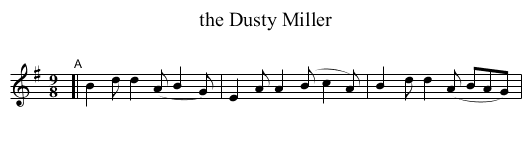 the Dusty Miller - staff notation
