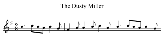 The Dusty Miller - staff notation