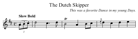The Dutch Skipper - staff notation