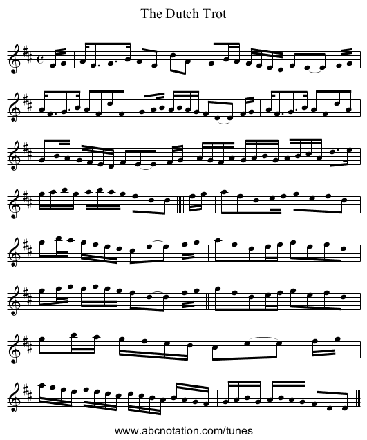 The Dutch Trot - staff notation