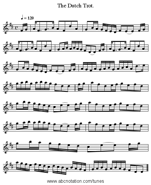 The Dutch Trot. - staff notation
