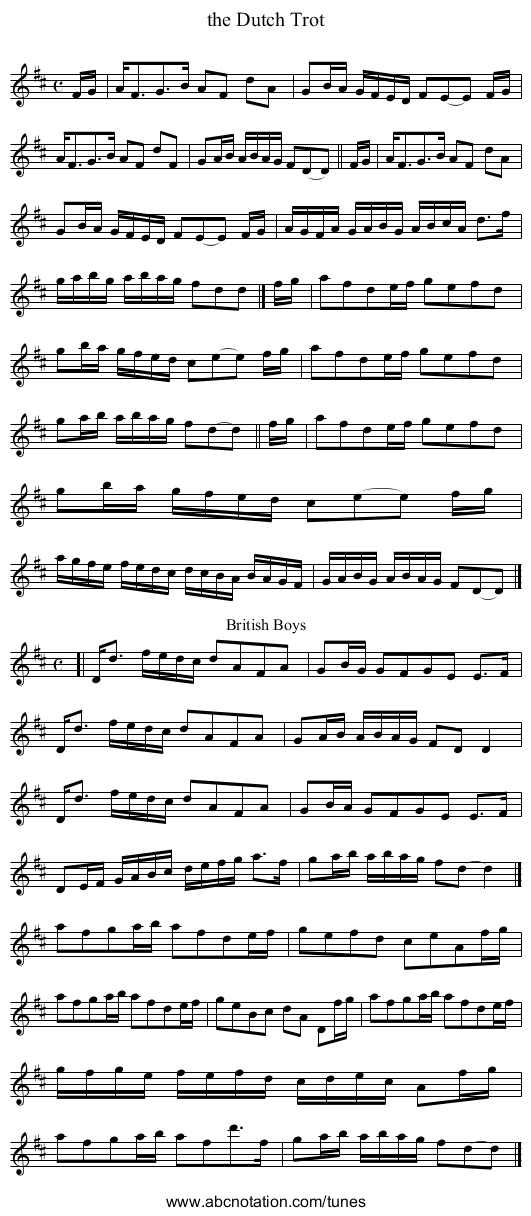 the Dutch Trot - staff notation