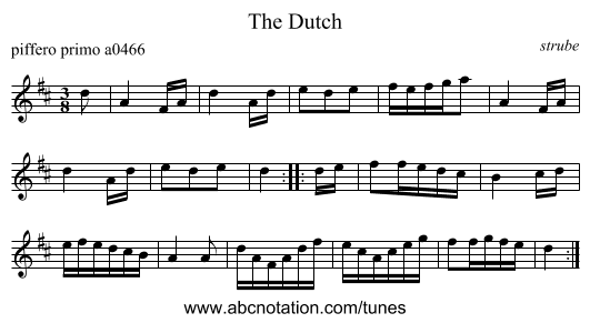 The Dutch - staff notation