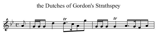 the Dutches of Gordon's Strathspey - staff notation