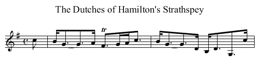 The Dutches of Hamilton's Strathspey - staff notation