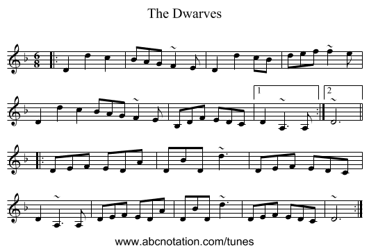 The Dwarves - staff notation