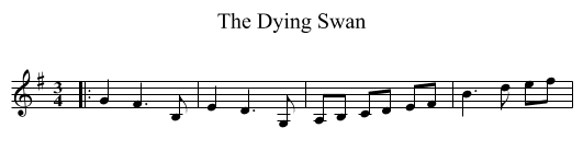 The Dying Swan - staff notation