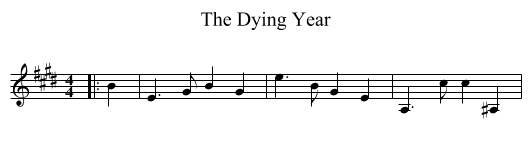 The Dying Year - staff notation