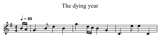 The dying year - staff notation
