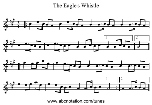 The Eagle's Whistle - staff notation