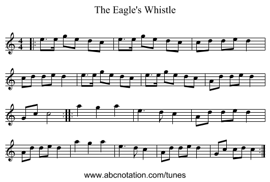 The Eagle's Whistle - staff notation