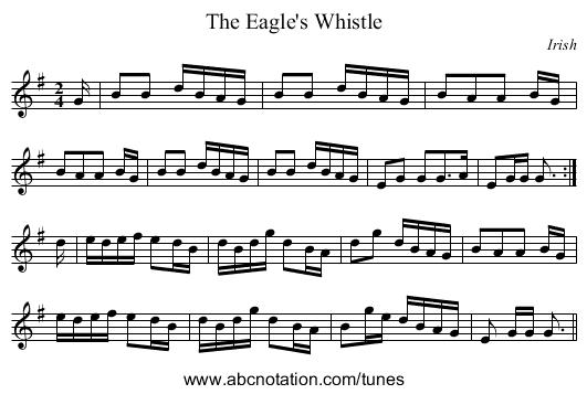 The Eagle's Whistle - staff notation