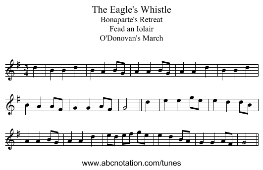 The Eagle's Whistle - staff notation