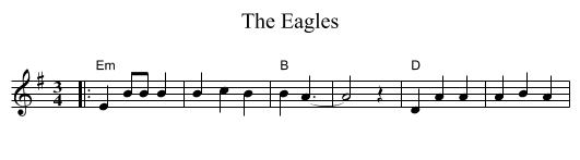 The Eagles - staff notation