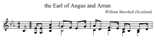 the Earl of Angus and Arran - staff notation