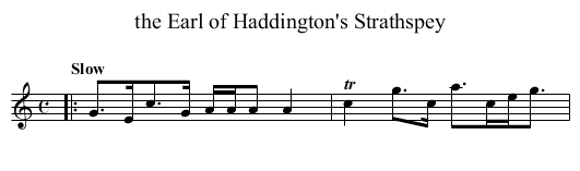 the Earl of Haddington's Strathspey - staff notation