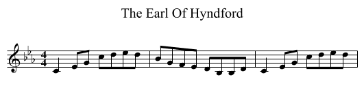 The Earl Of Hyndford - staff notation